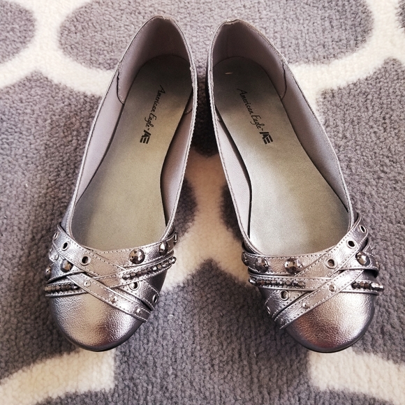American Eagle, Pewter, Ballet Flats, - Picture 2 of 6